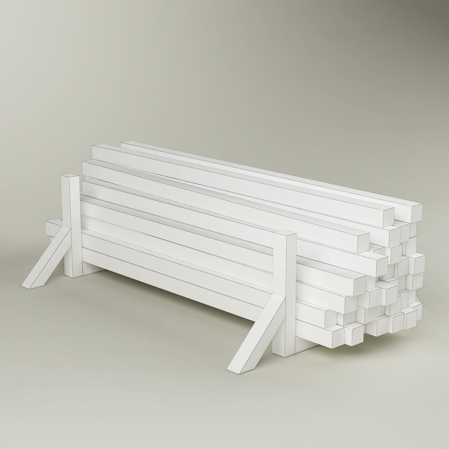 Stack wood materials 02 Low-poly 3D model_10