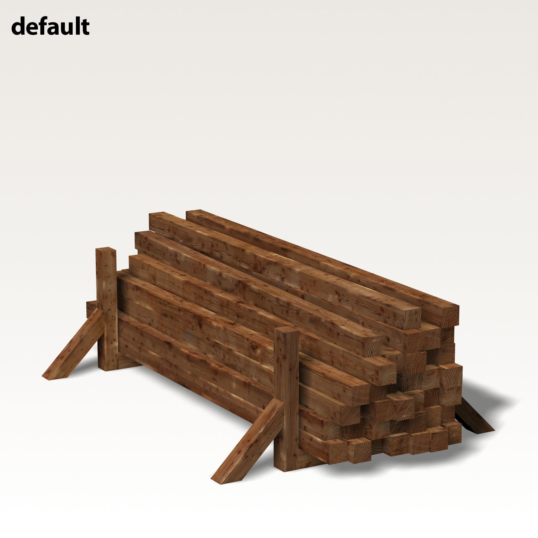 Stack wood materials 02 Low-poly 3D model_8