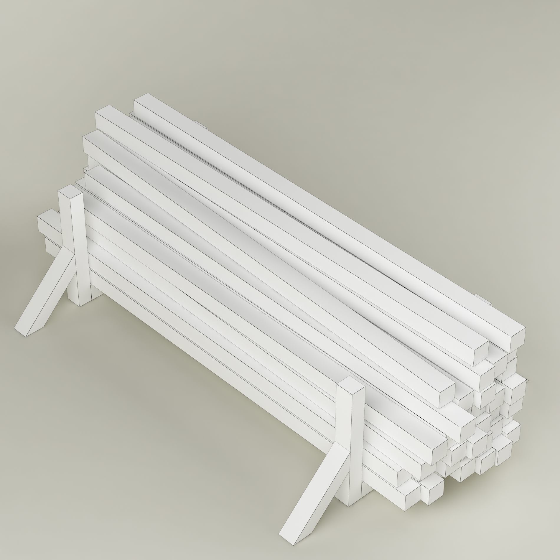 Stack wood materials 02 Low-poly 3D model_11