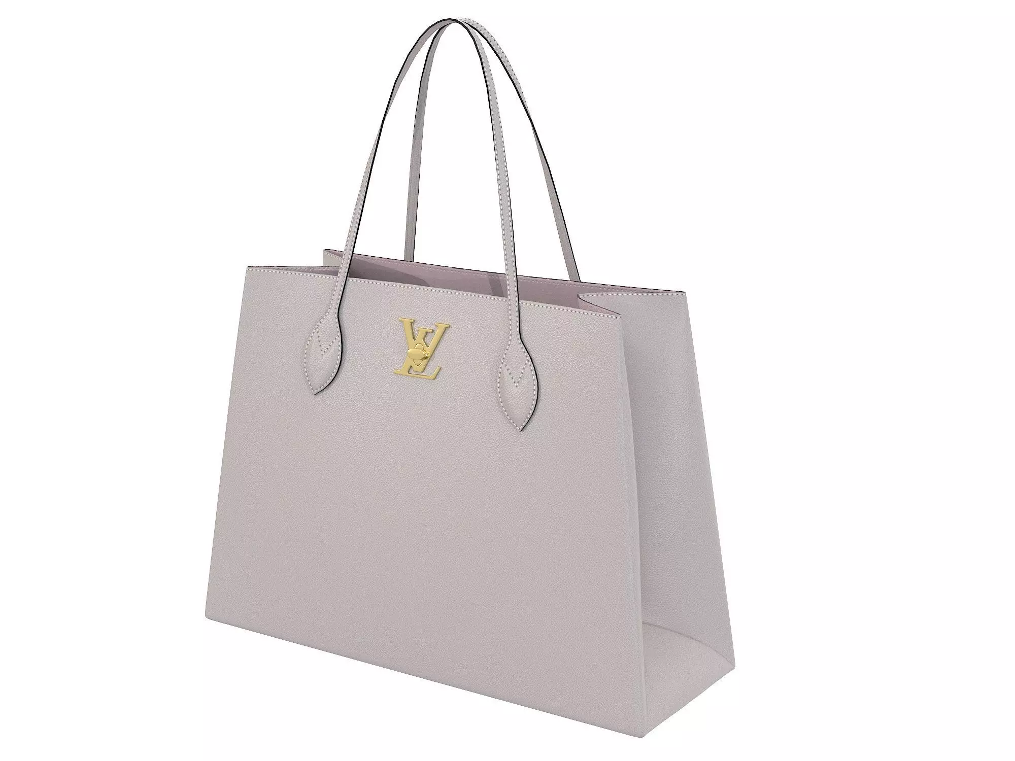 Louis Vuitton Lockme Shopper Bag Cream Low-poly 3D model_0