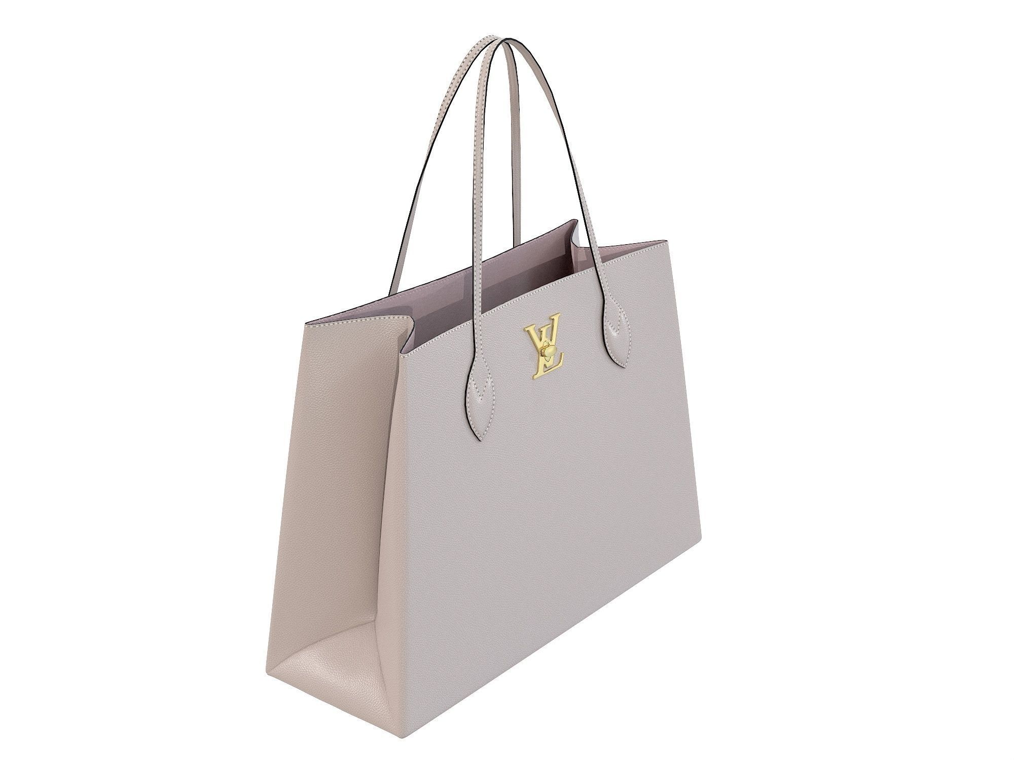 Louis Vuitton Lockme Shopper Bag Cream Low-poly 3D model_4
