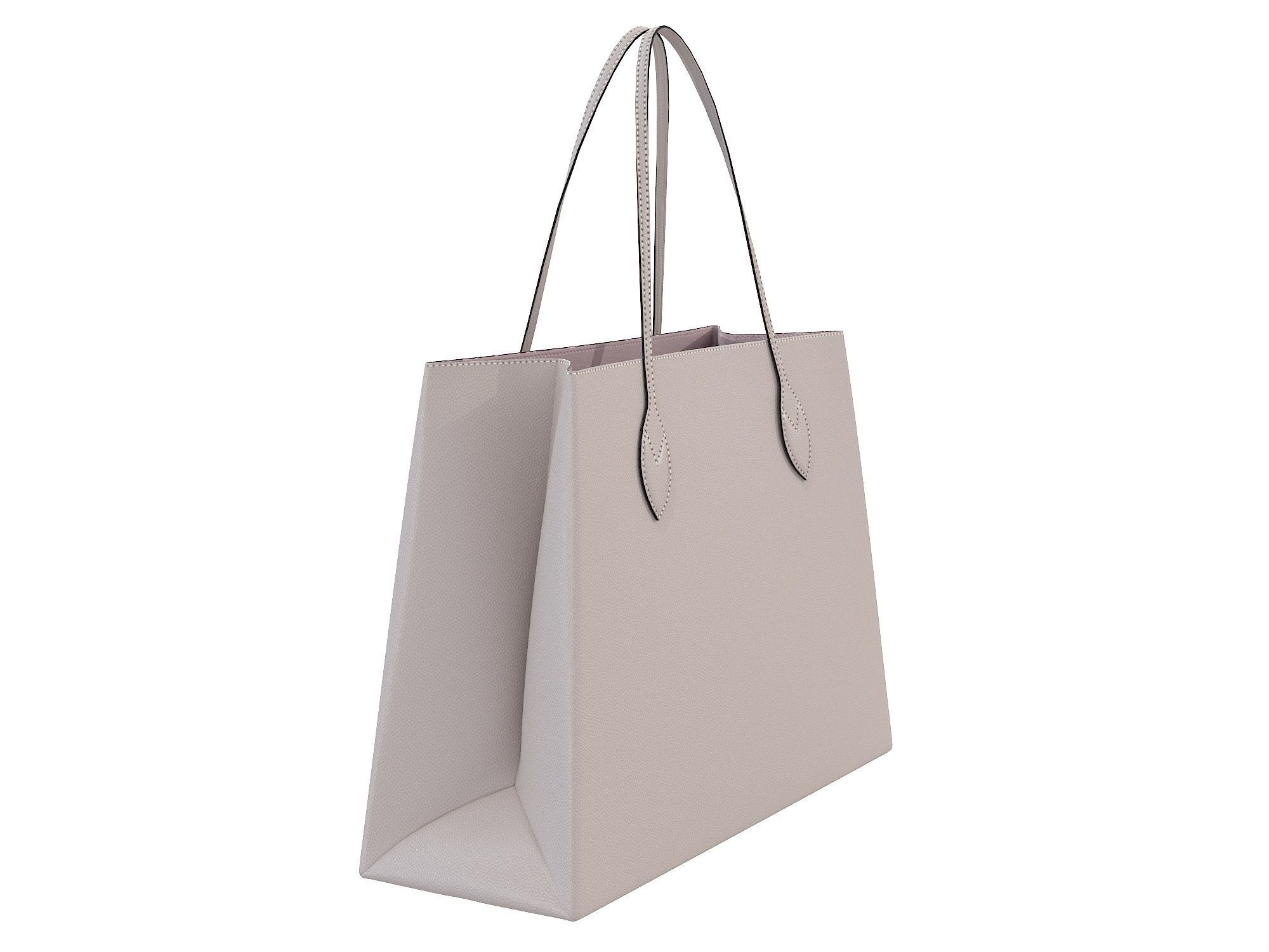 Louis Vuitton Lockme Shopper Bag Cream Low-poly 3D model_3
