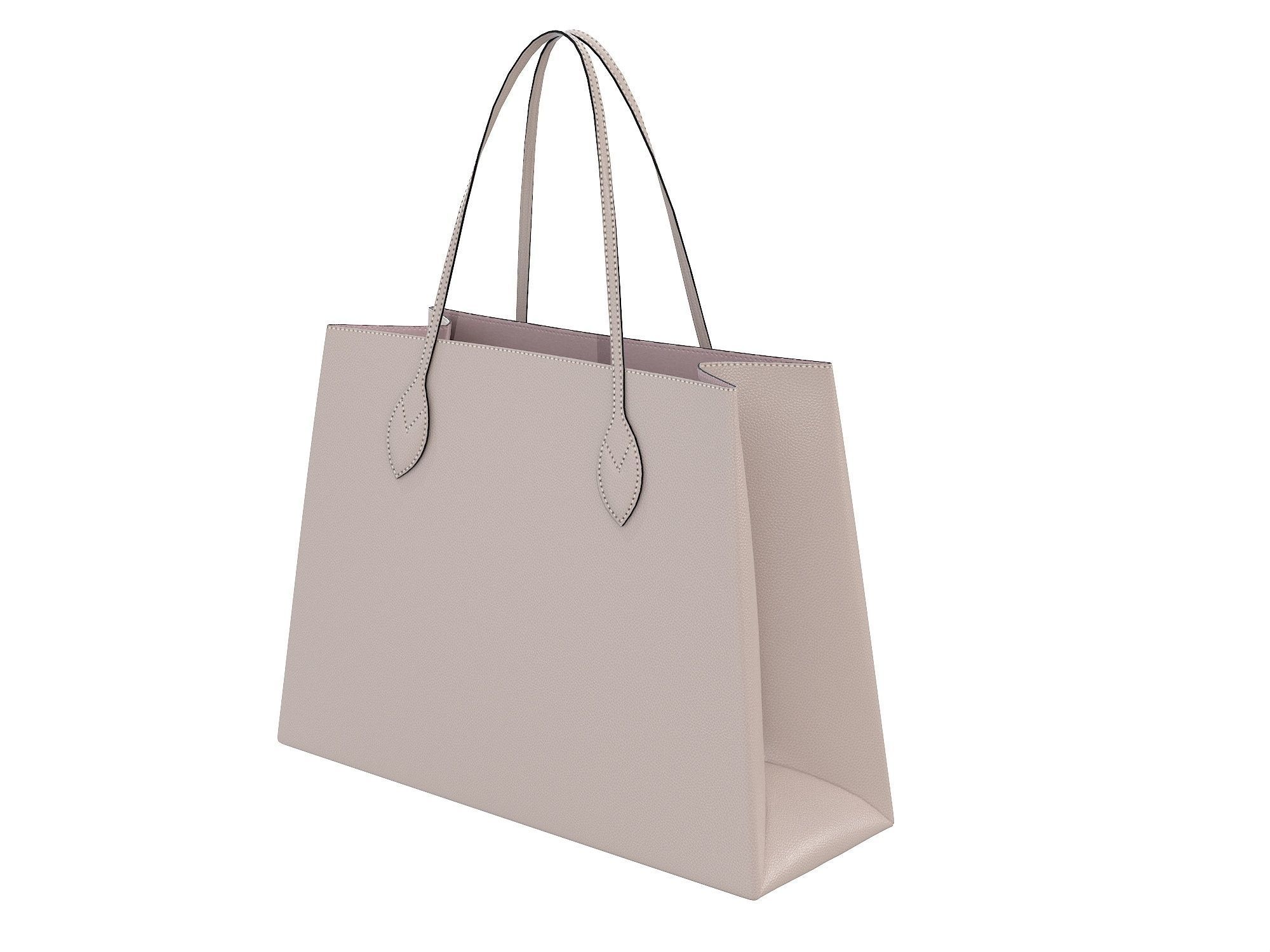 Louis Vuitton Lockme Shopper Bag Cream Low-poly 3D model_2