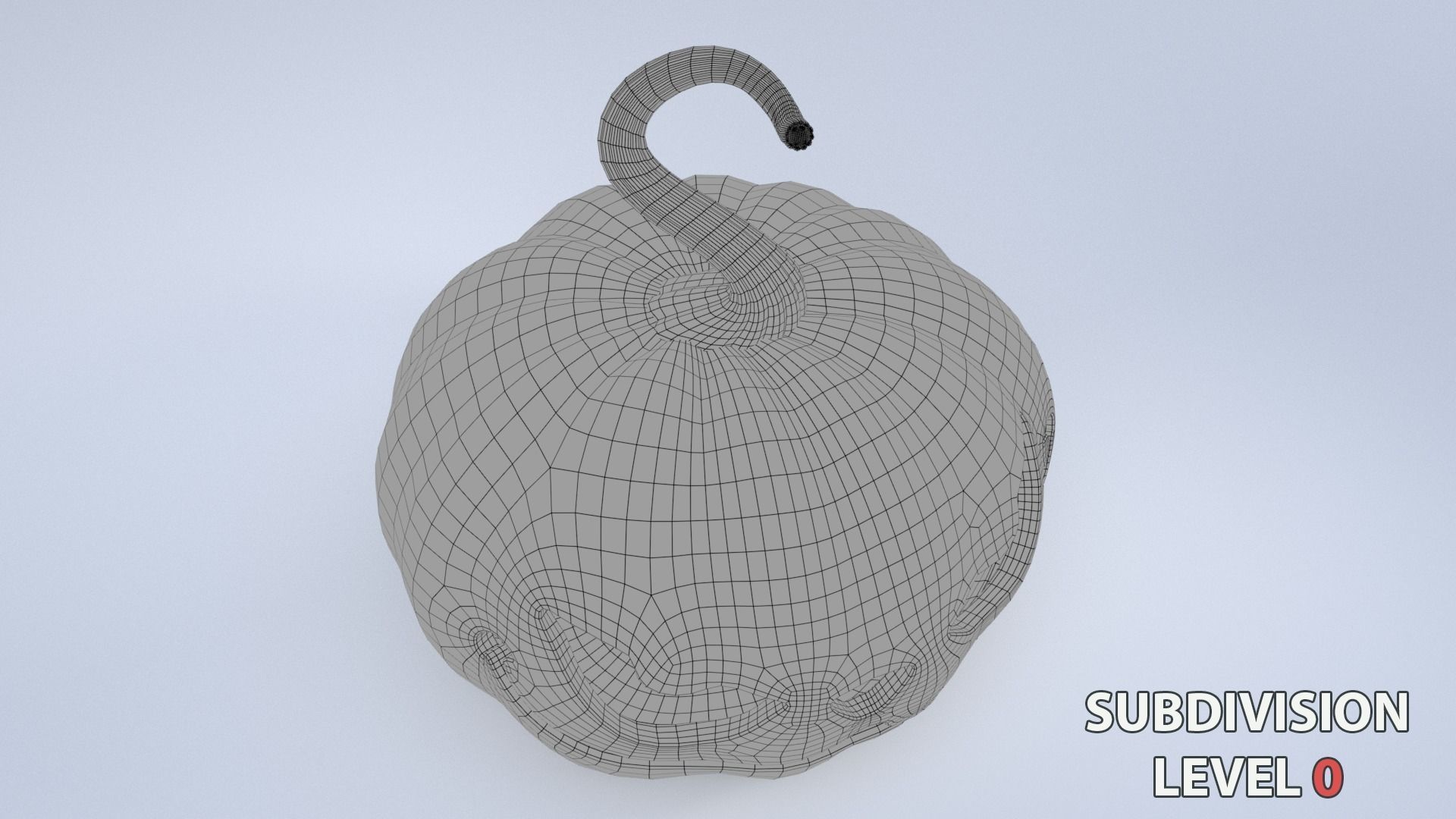 Halloween Pumpkin Low-poly 3D model_12