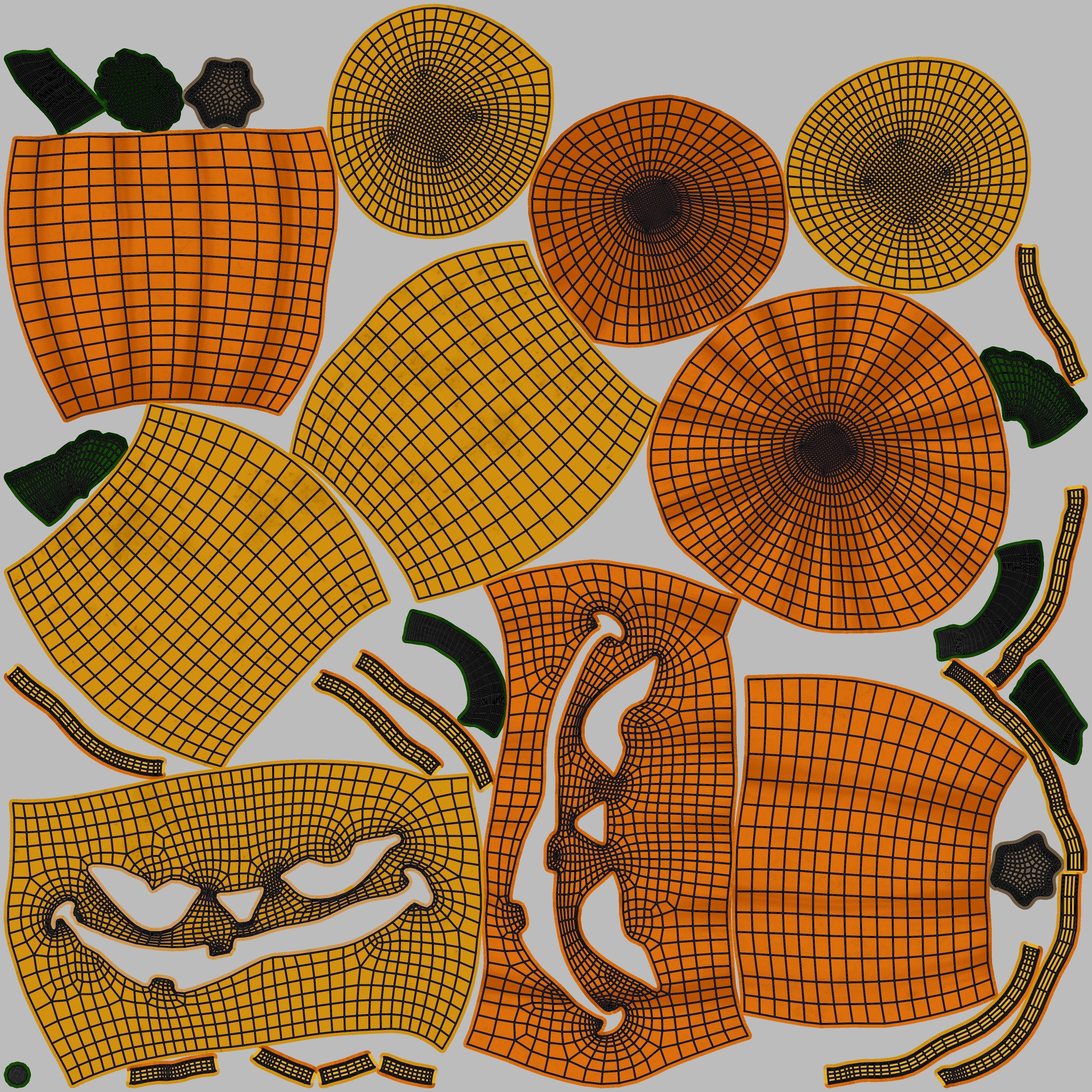 Halloween Pumpkin Low-poly 3D model_22