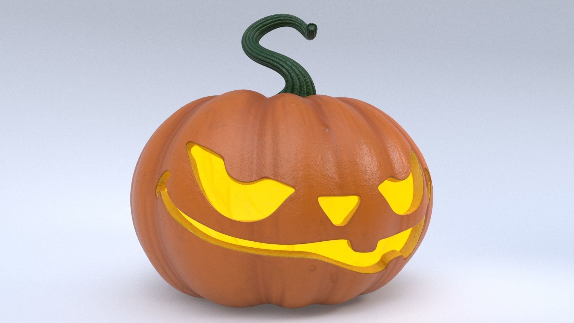 Halloween Pumpkin Low-poly 3D model_2