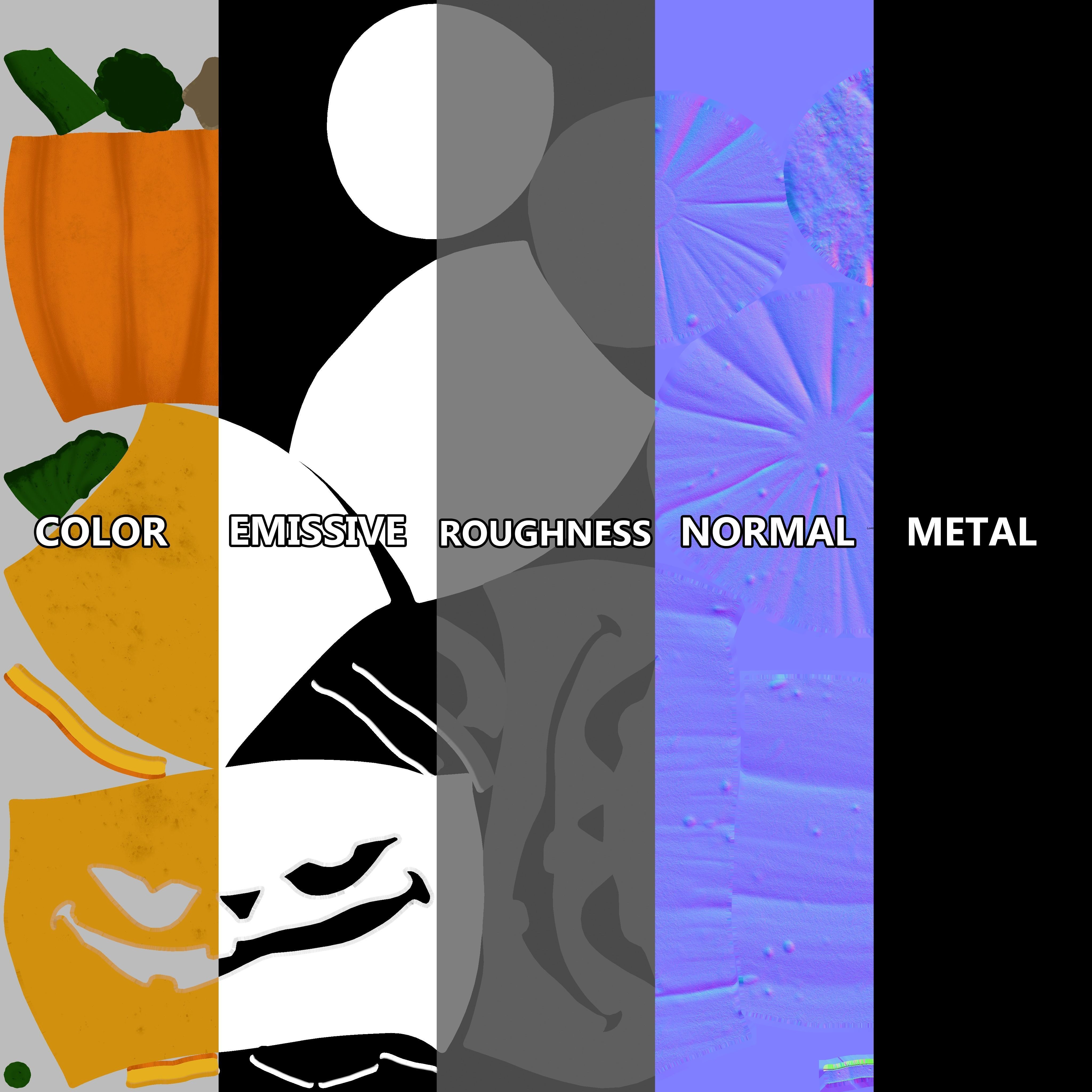 Halloween Pumpkin Low-poly 3D model_23