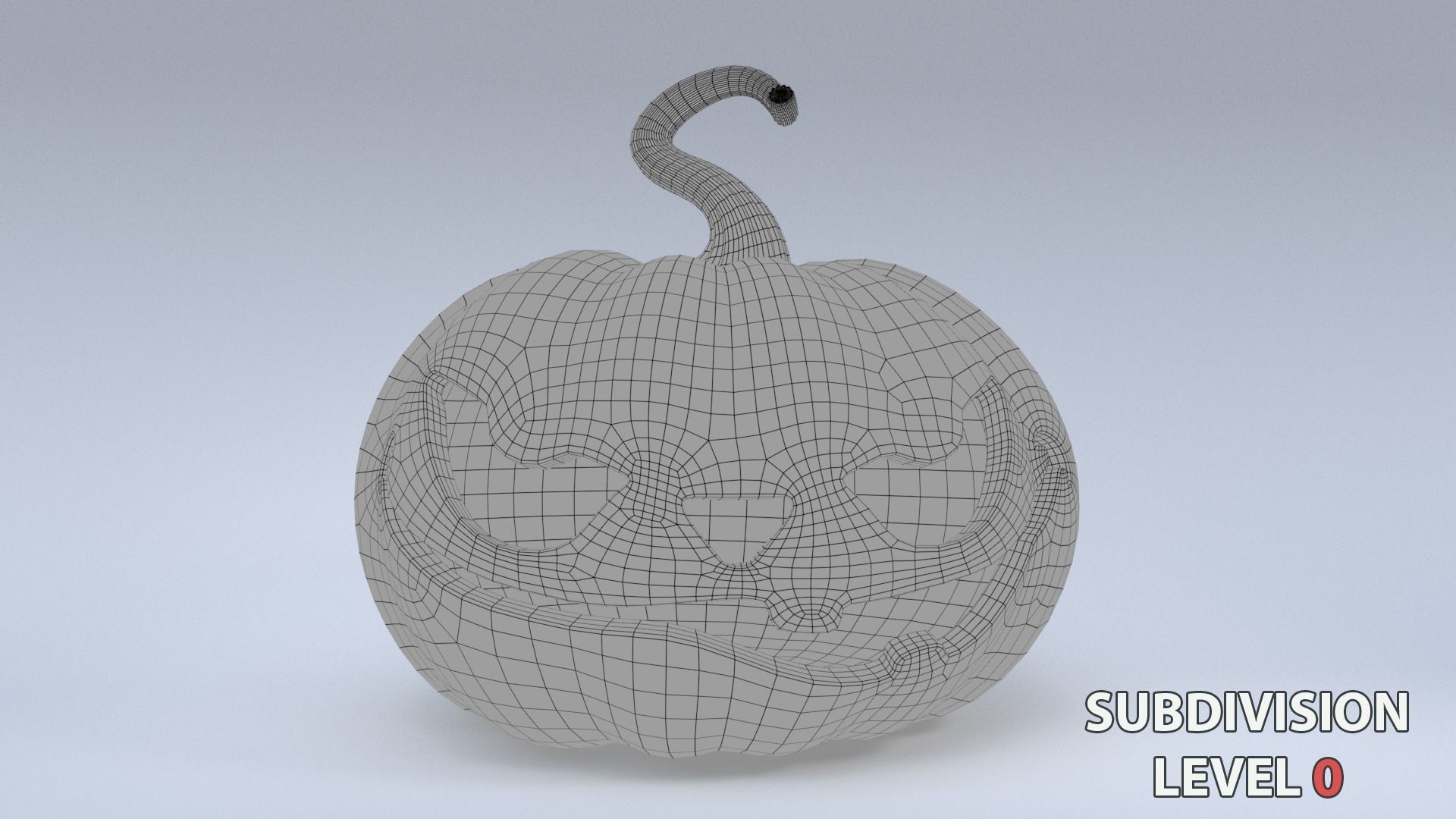 Halloween Pumpkin Low-poly 3D model_8