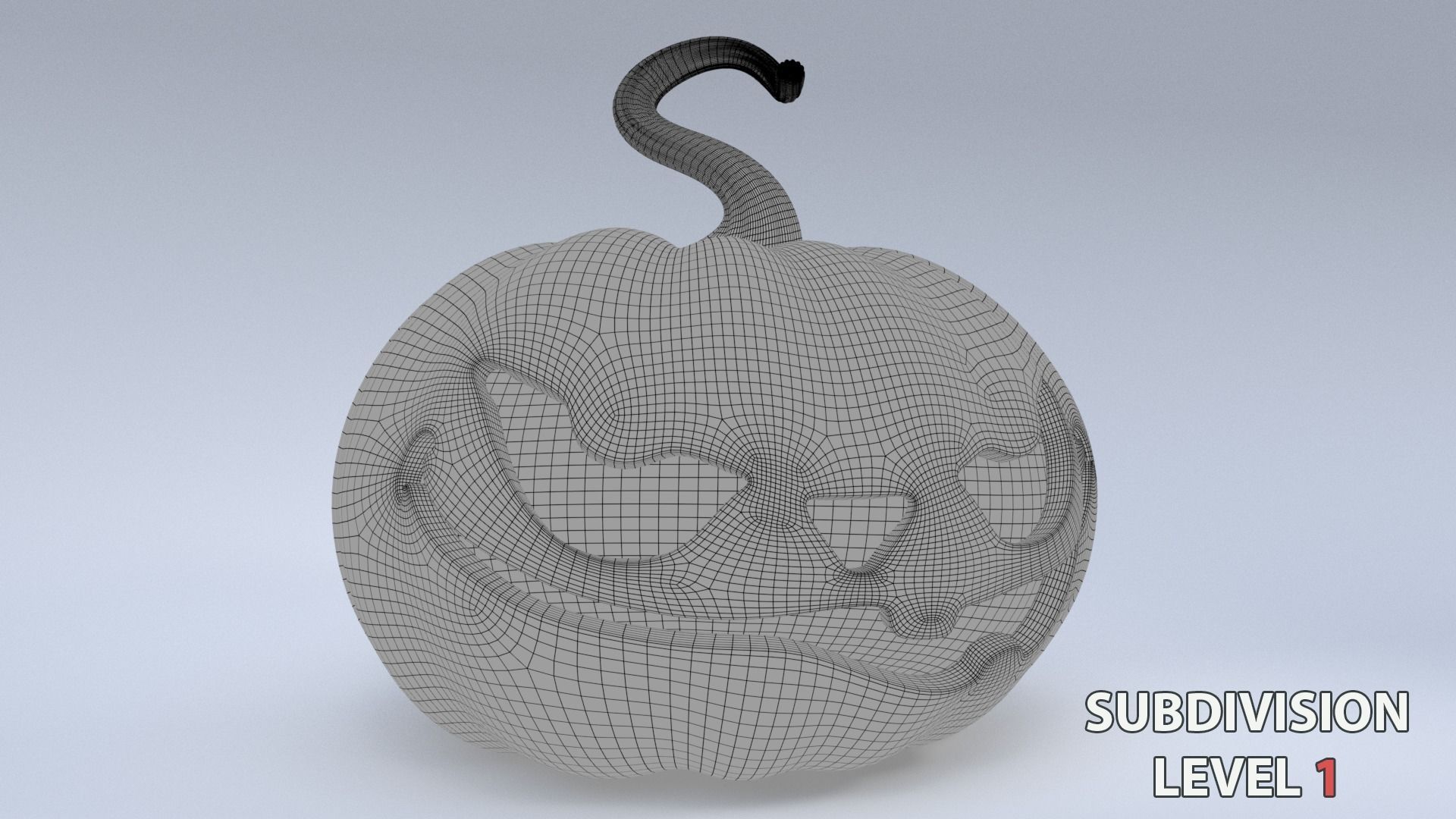 Halloween Pumpkin Low-poly 3D model_11