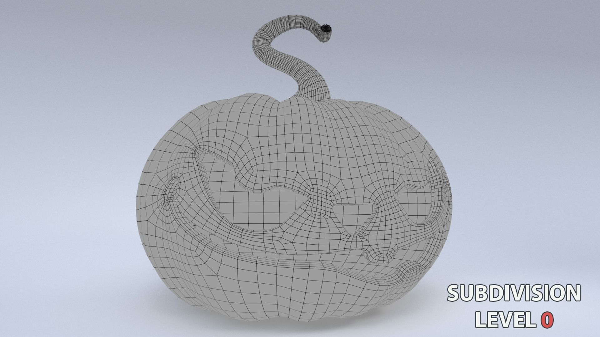 Halloween Pumpkin Low-poly 3D model_10