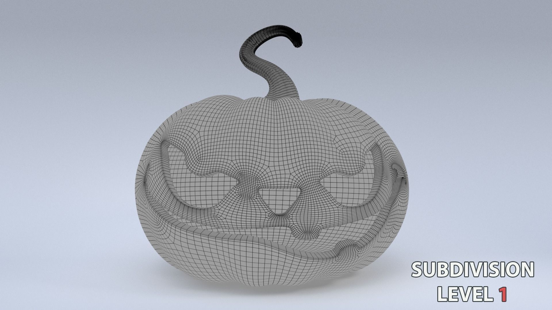 Halloween Pumpkin Low-poly 3D model_9