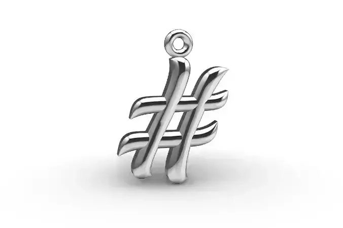 Hashtag charm 3D print model