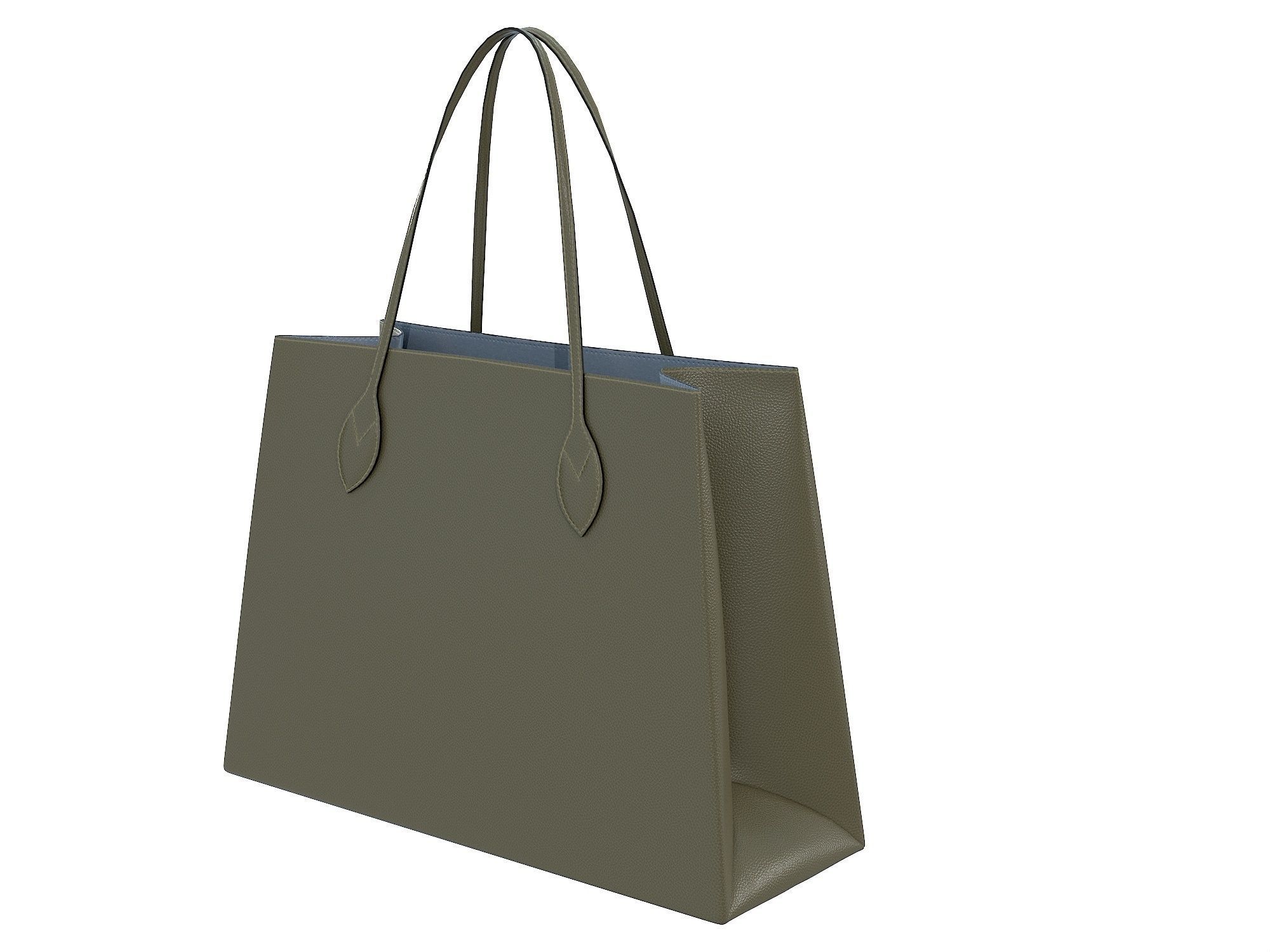 Louis Vuitton Lockme Shopper Bag Khaki Low-poly 3D model_2