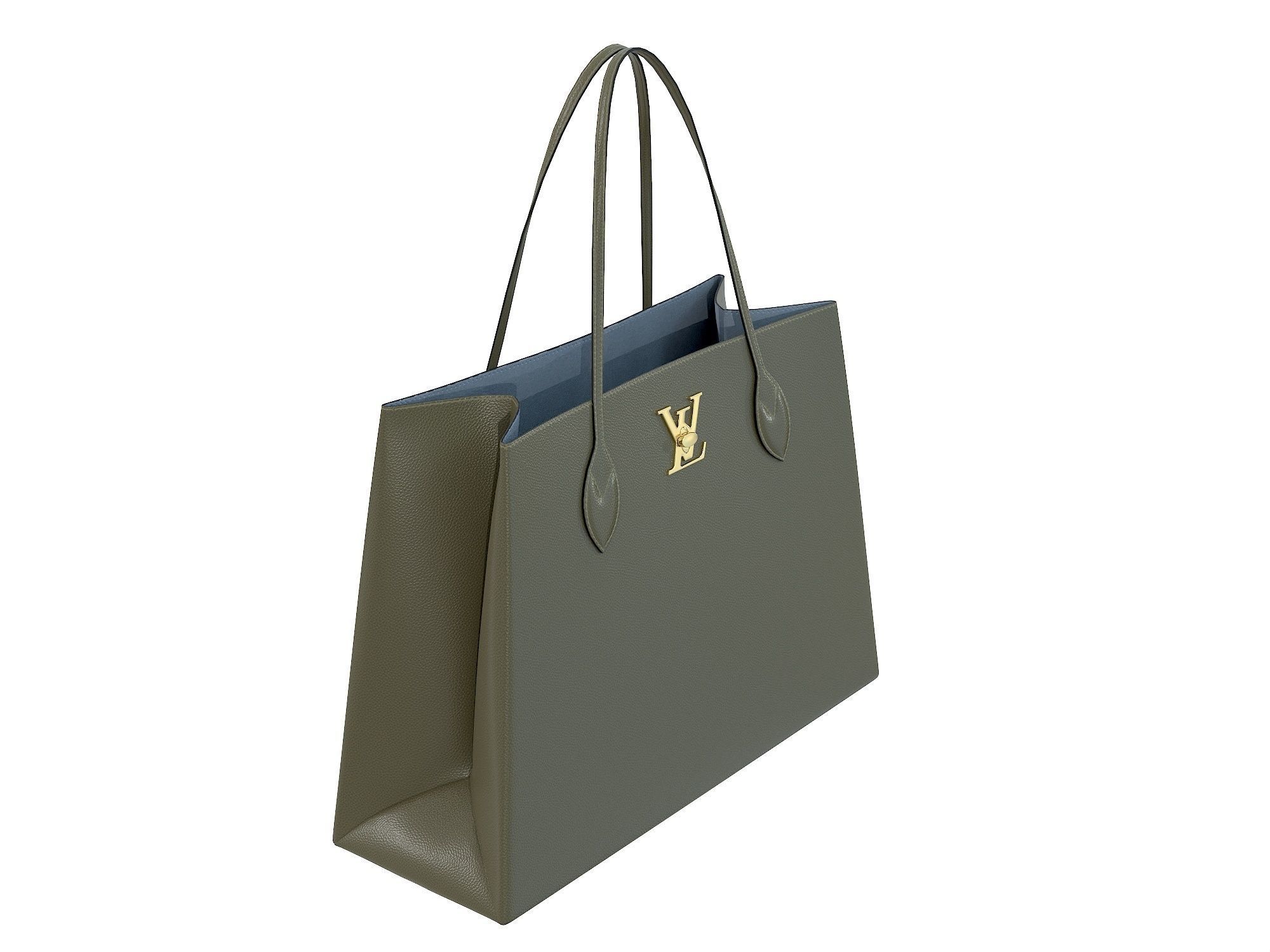 Louis Vuitton Lockme Shopper Bag Khaki Low-poly 3D model_1