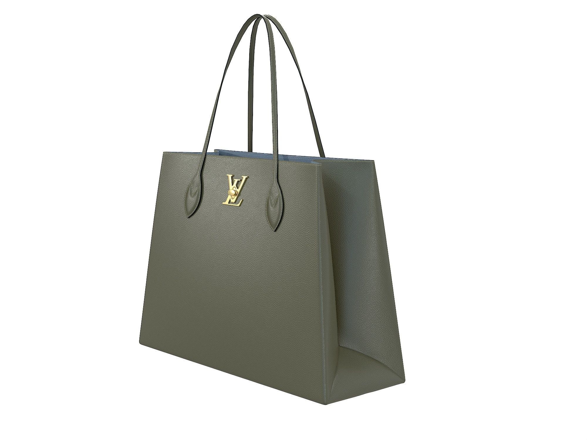 Louis Vuitton Lockme Shopper Bag Khaki Low-poly 3D model_4