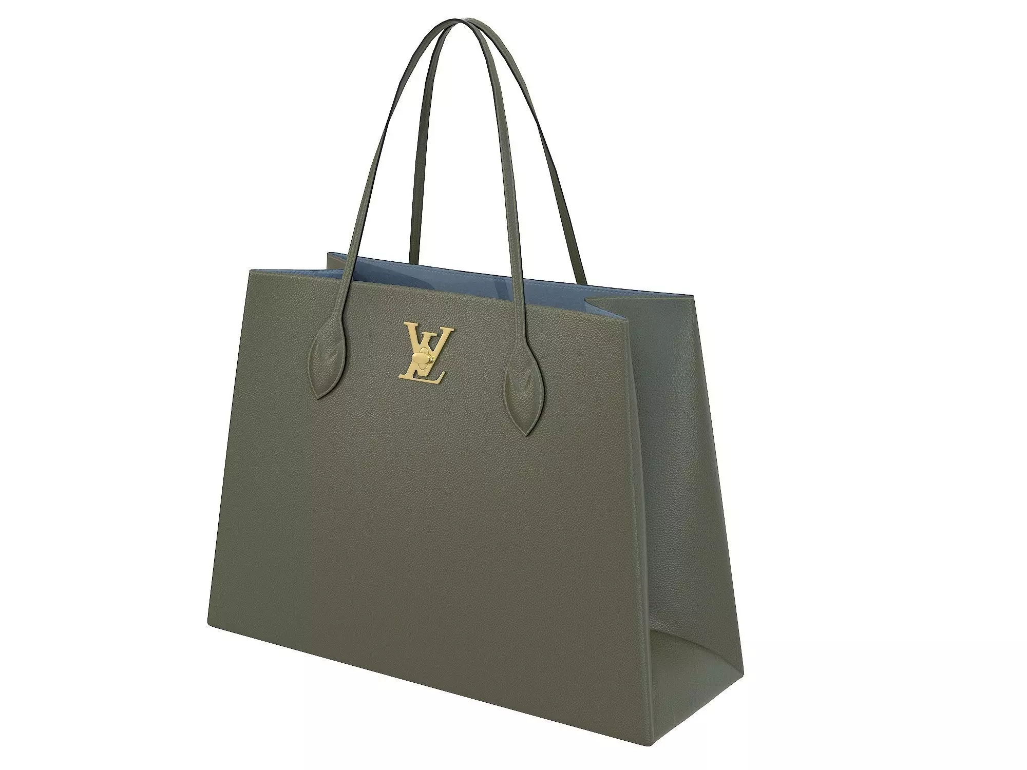 Louis Vuitton Lockme Shopper Bag Khaki Low-poly 3D model_0