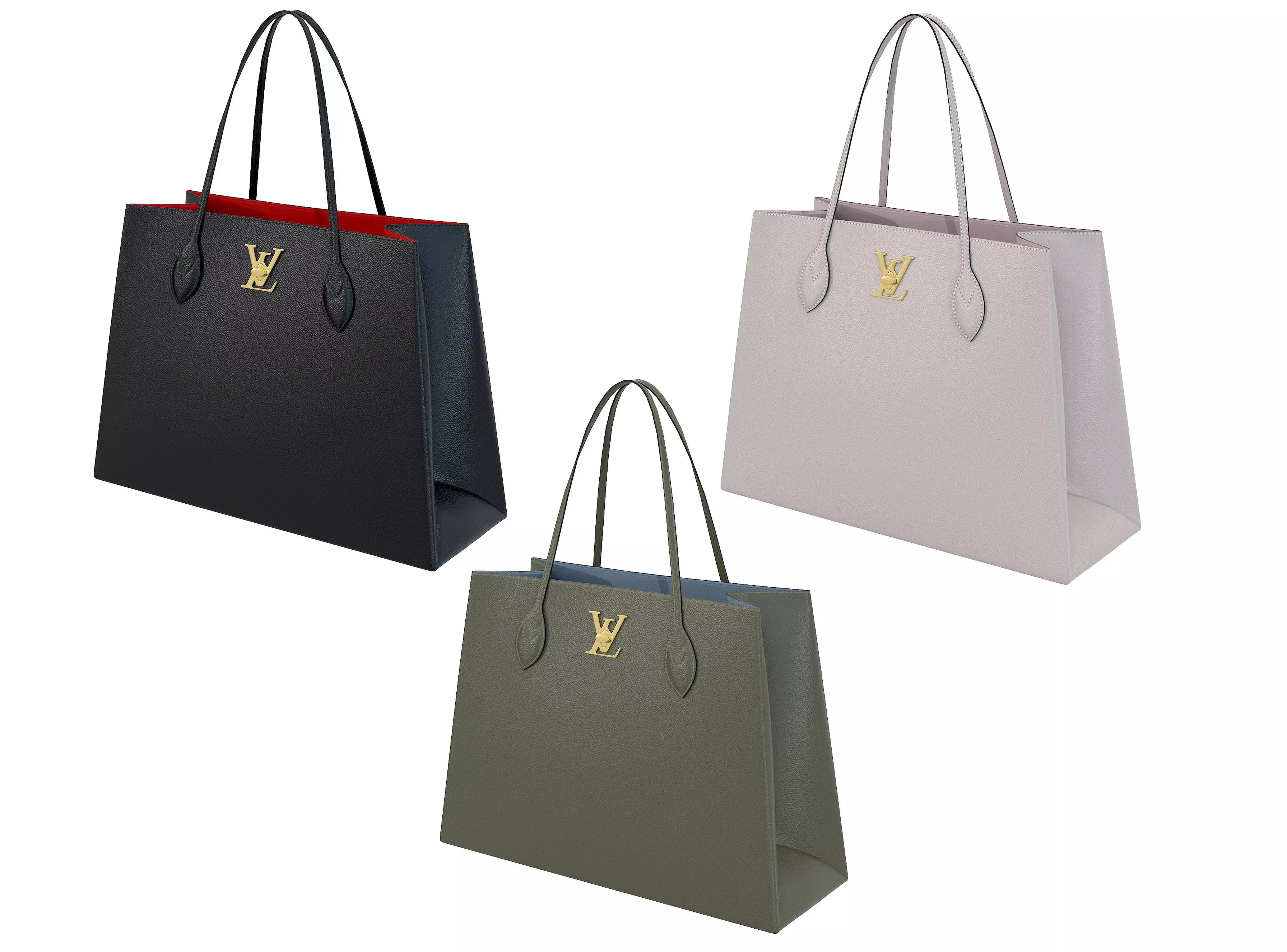Louis Vuitton Lockme Shopper Bag 3D Model Collection_0