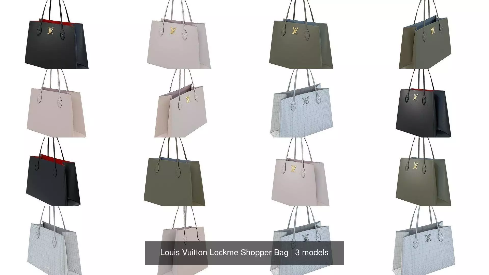 Louis Vuitton Lockme Shopper Bag 3D Model Collection_1