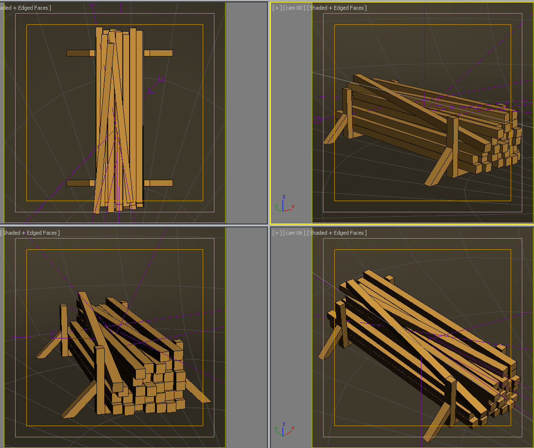 Stack wood materials 03 3D model_15