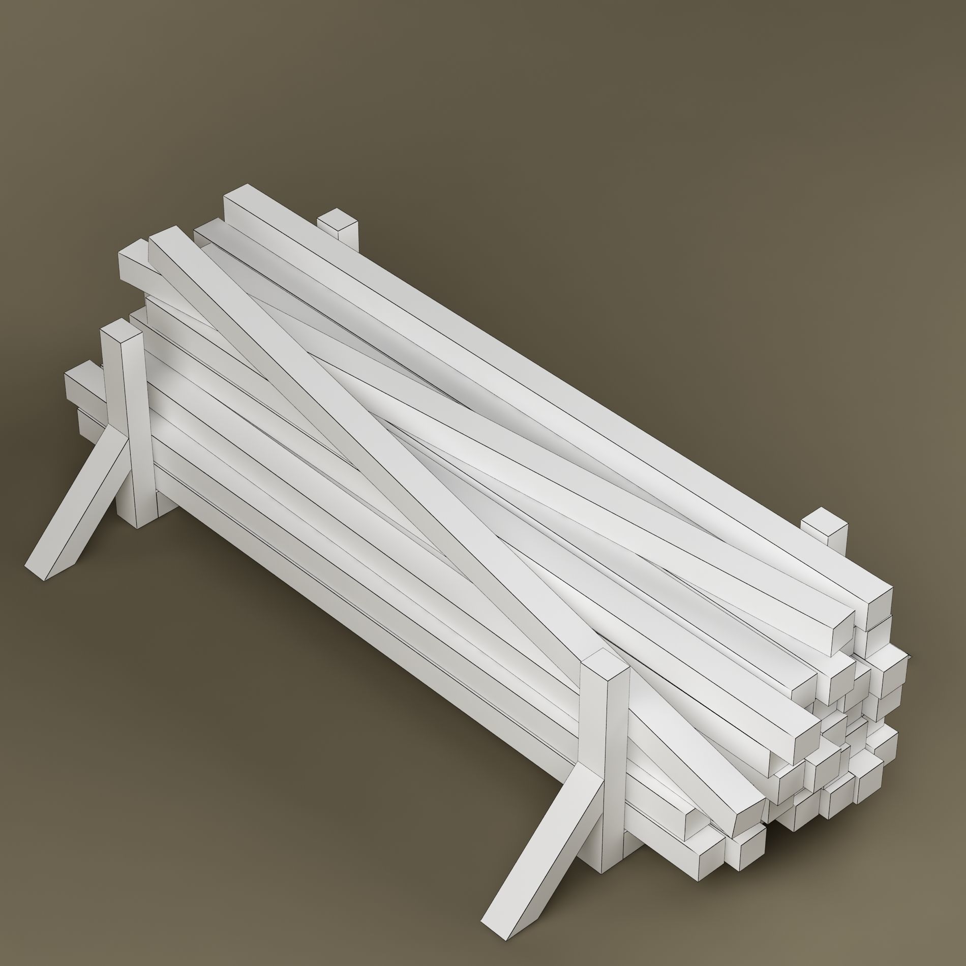 Stack wood materials 03 3D model_16