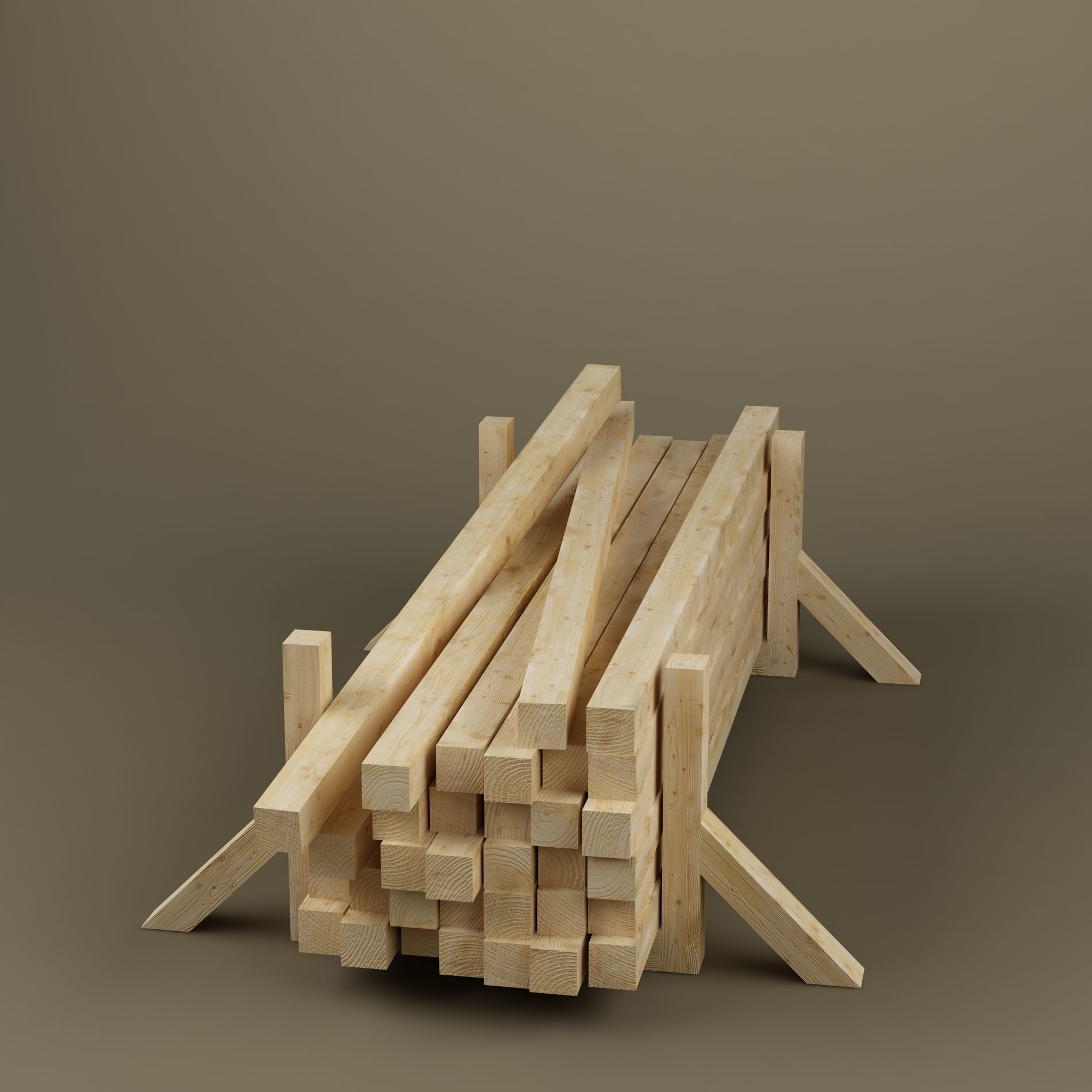 Stack wood materials 03 3D model_5