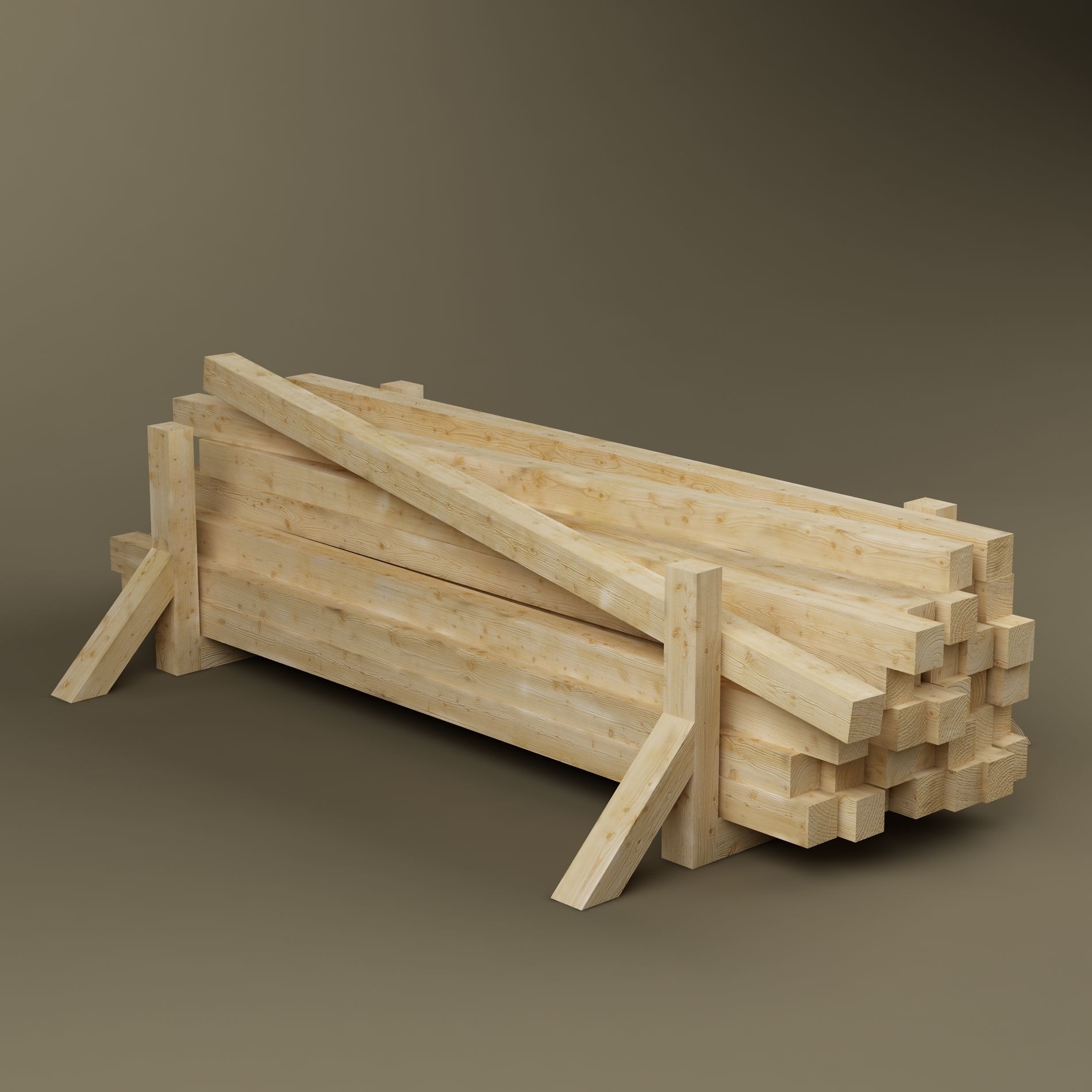 Stack wood materials 03 3D model_2