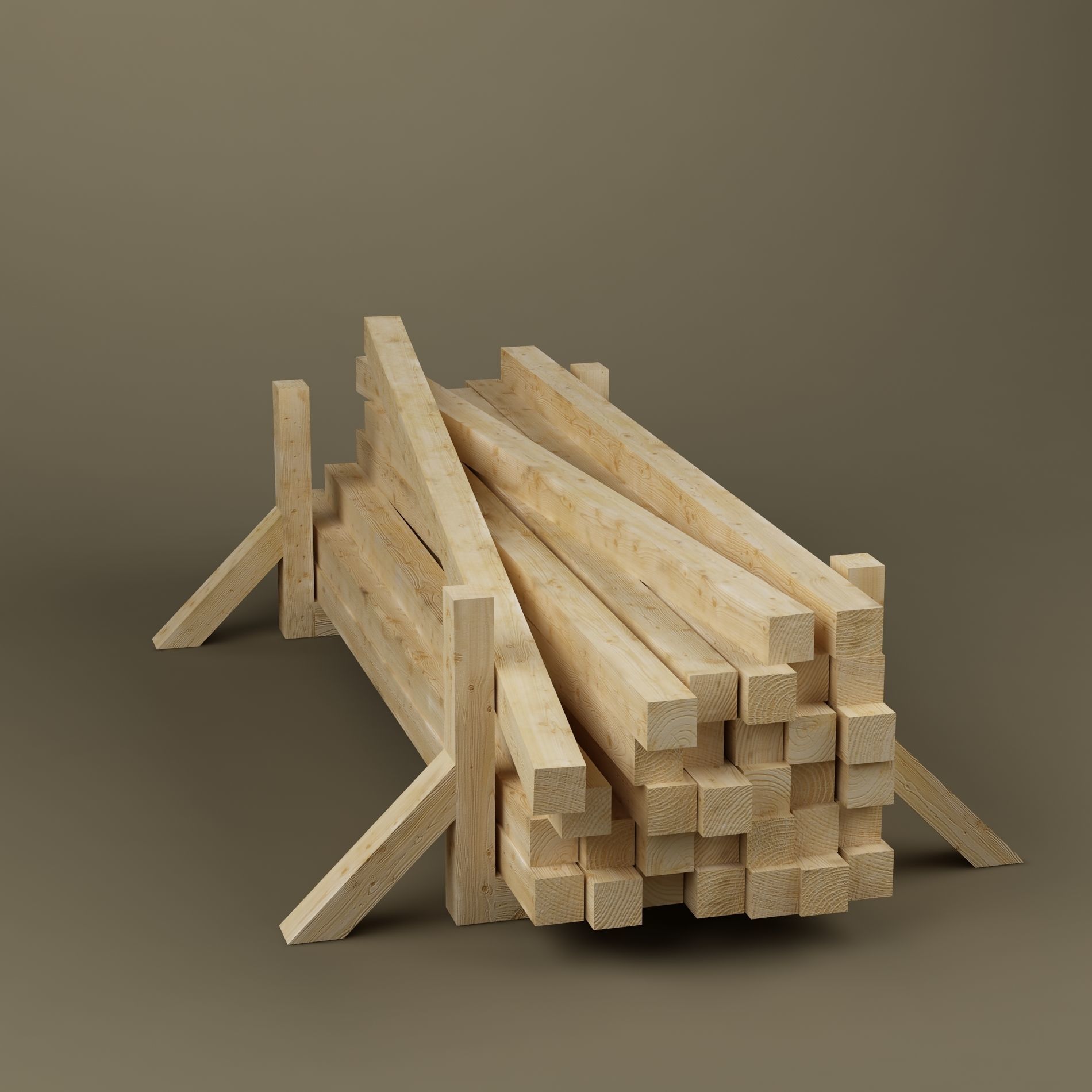 Stack wood materials 03 3D model_4