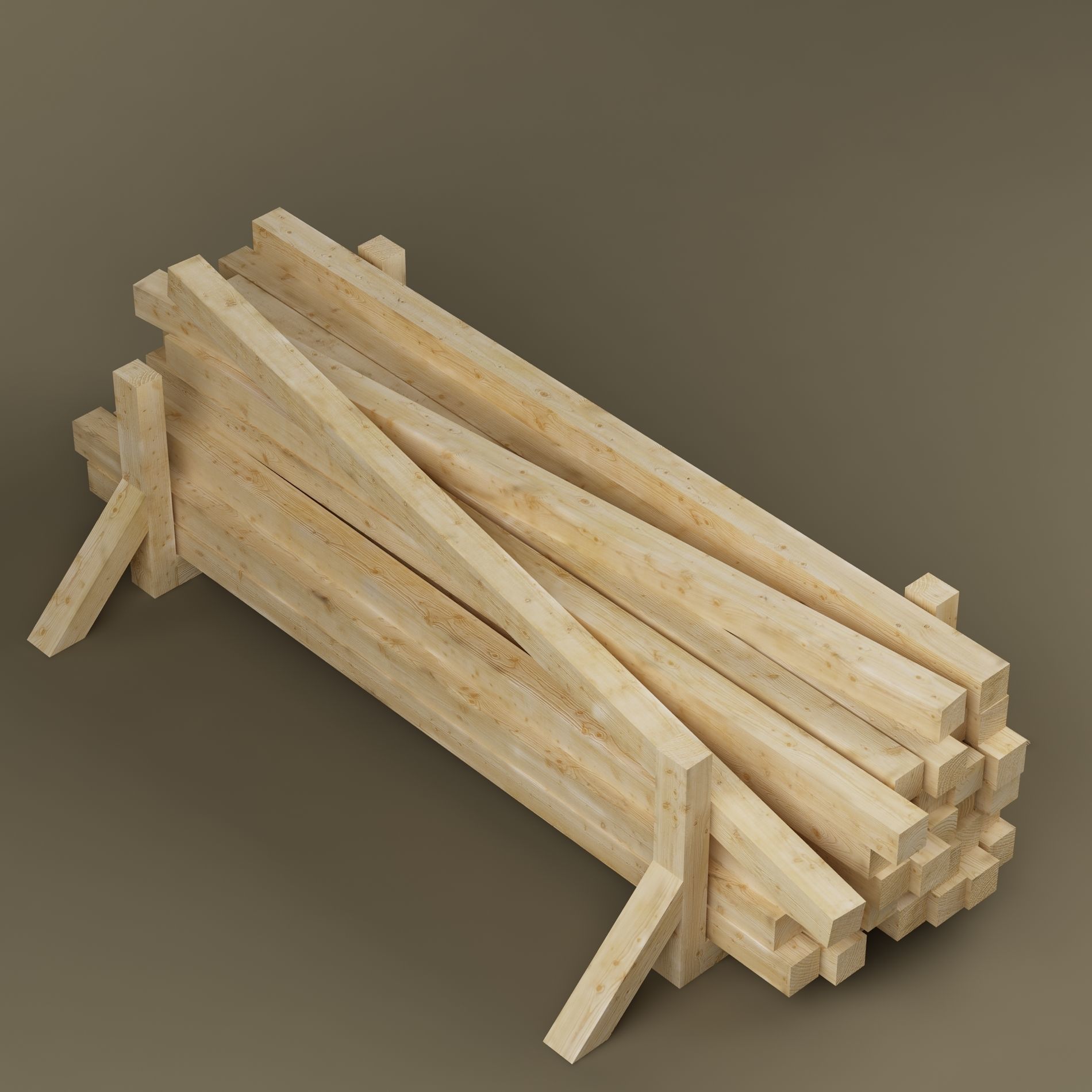 Stack wood materials 03 3D model_7