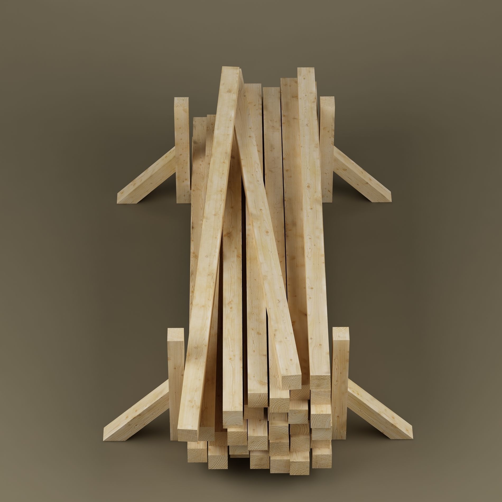 Stack wood materials 03 3D model_6