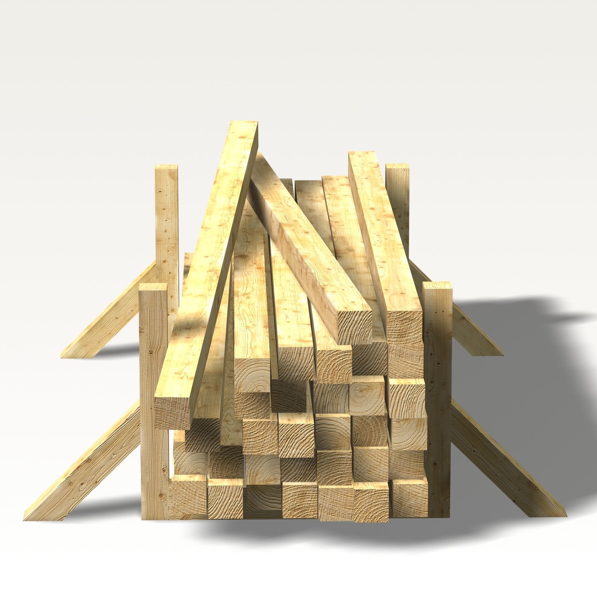 Stack wood materials 03 3D model_8