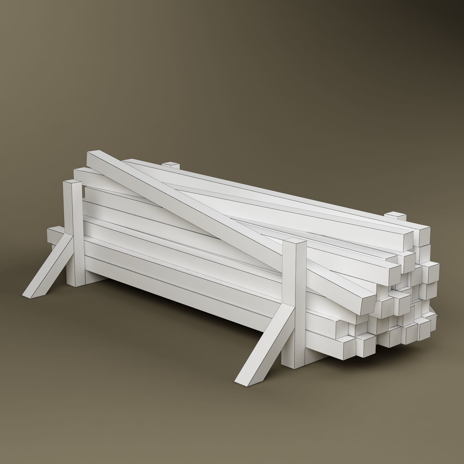 Stack wood materials 03 3D model_14