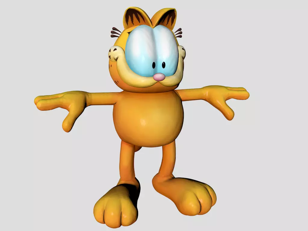 Garfield Low-poly 3D model_0