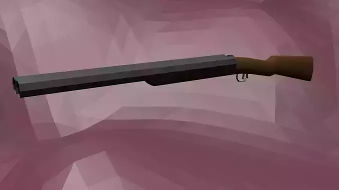 Double Barrel Shotgun - Low Poly