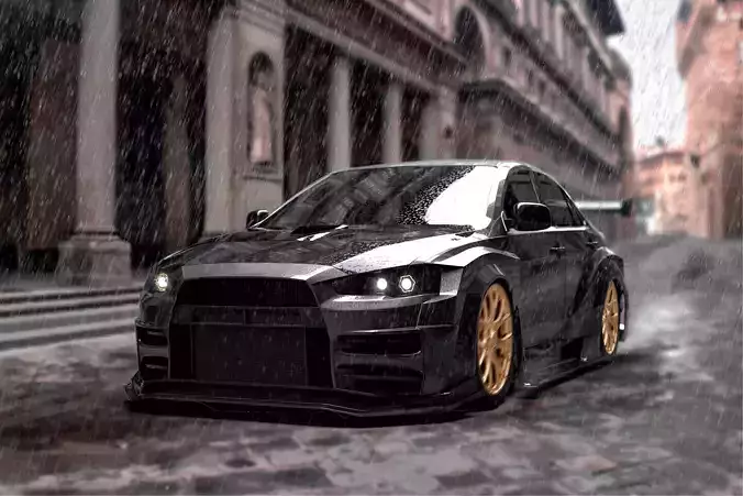 Lancer evo widebody Free 3D model