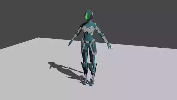suit spacesuit future protective female low-poly game ready