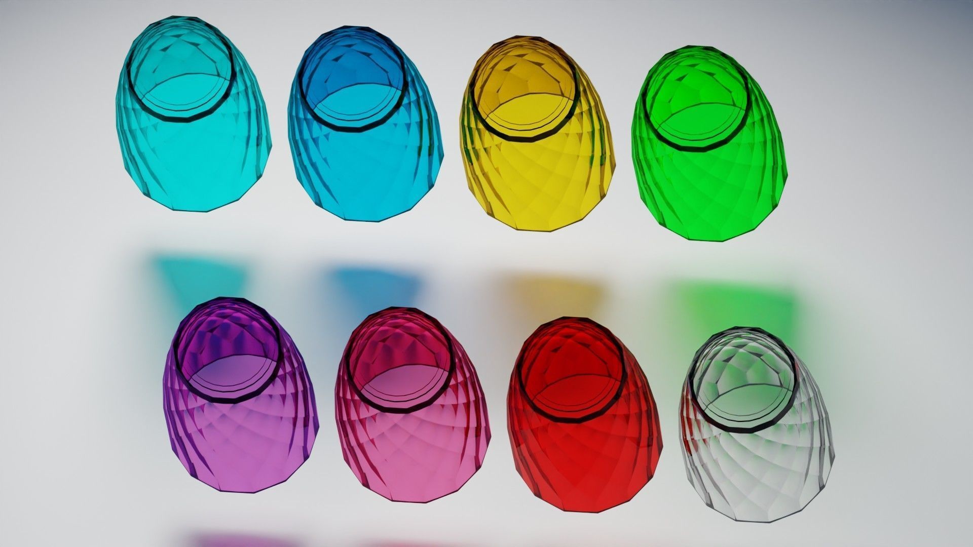 Glass II Faceted LP Lowpoly Low-poly 3D model_5