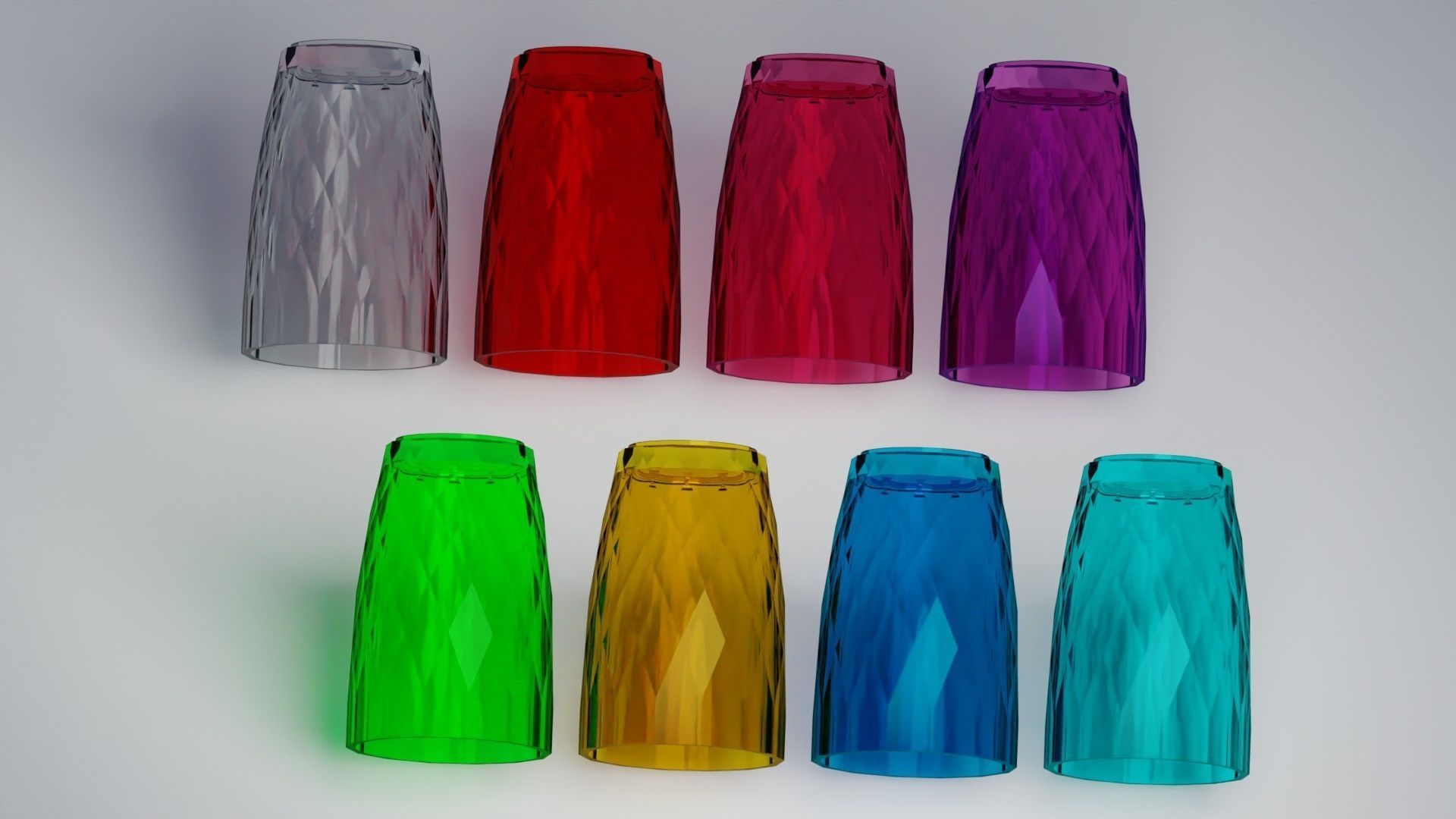 Glass II Faceted LP Lowpoly Low-poly 3D model_6