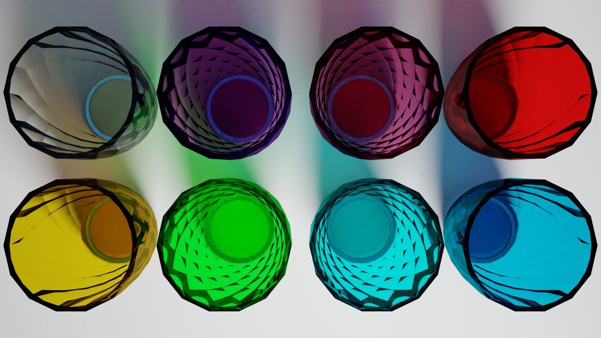 Glass II Faceted LP Lowpoly Low-poly 3D model_9