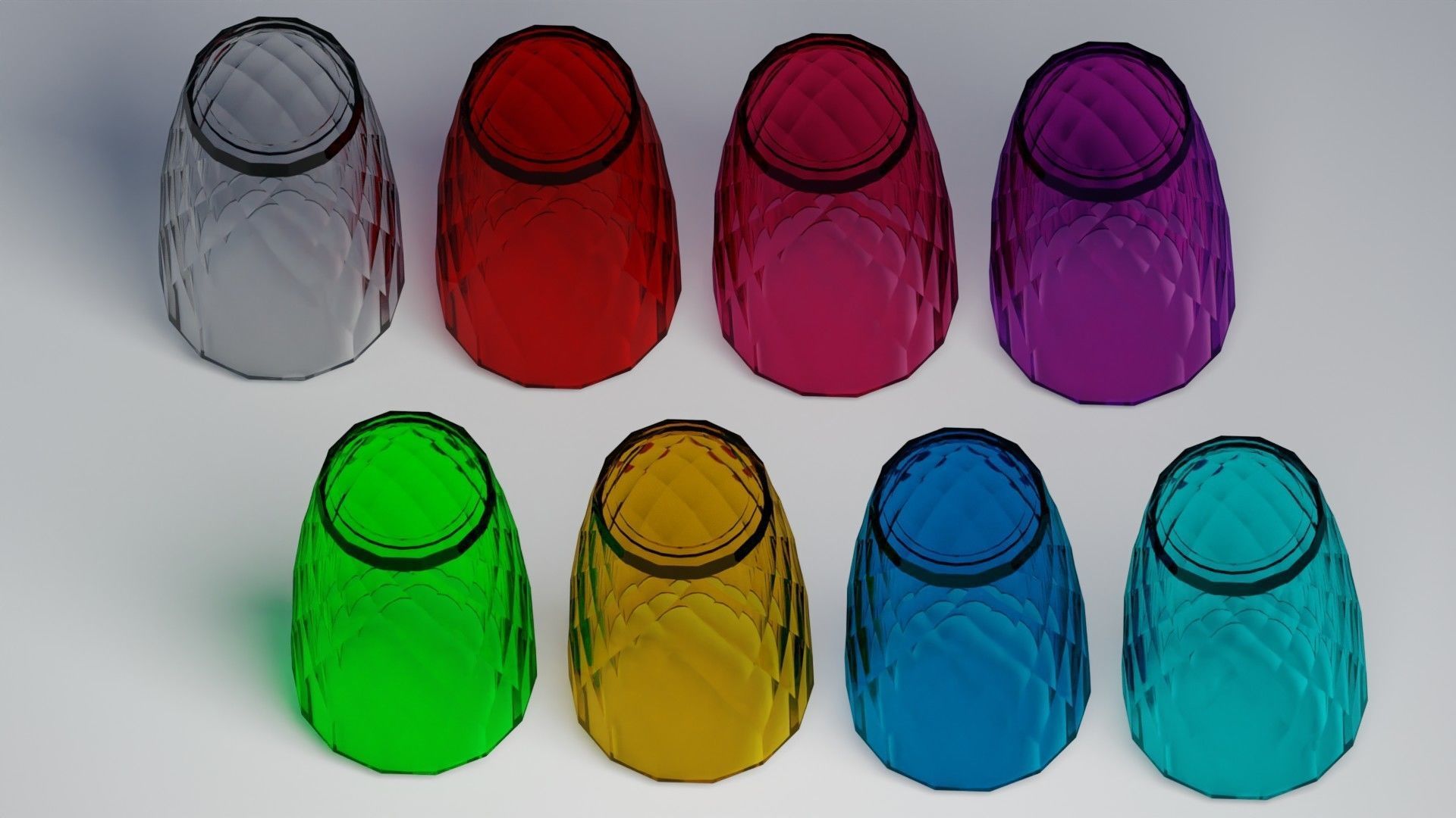 Glass II Faceted LP Lowpoly Low-poly 3D model_7