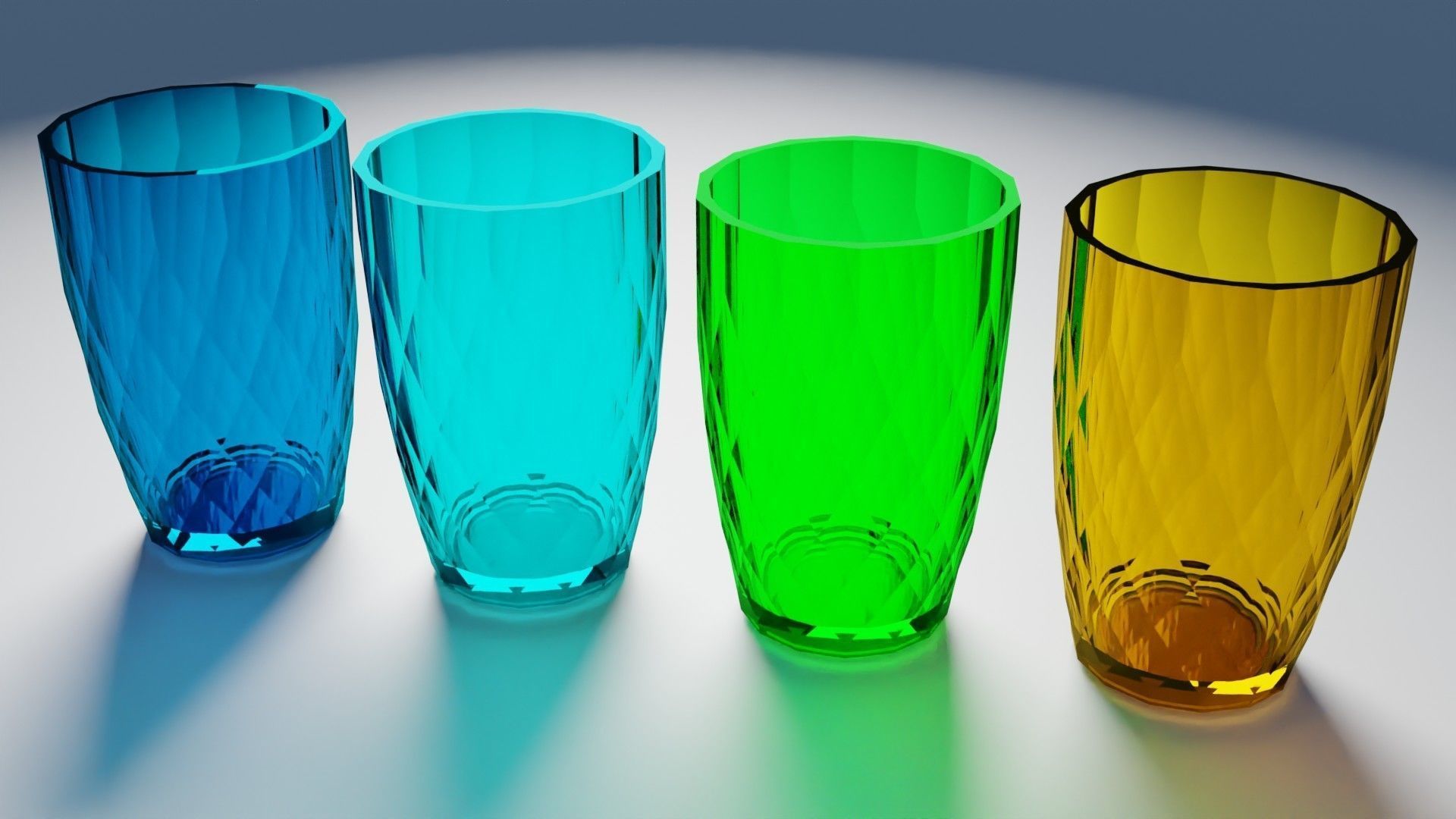 Glass II Faceted LP Lowpoly Low-poly 3D model_3