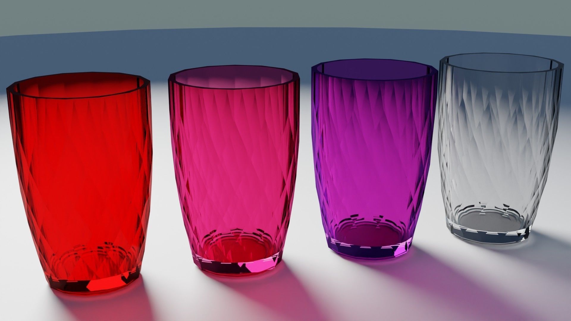 Glass II Faceted LP Lowpoly Low-poly 3D model_2