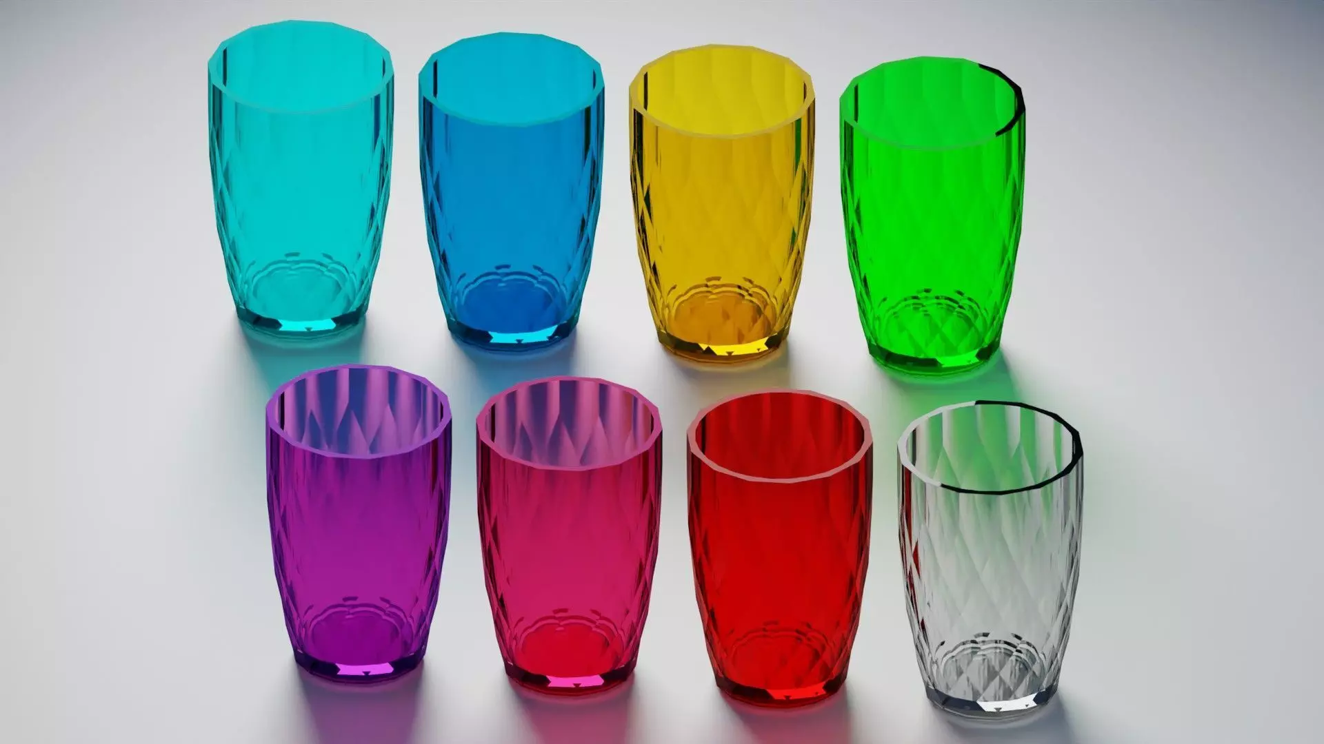 Glass II Faceted LP Lowpoly Low-poly 3D model_0