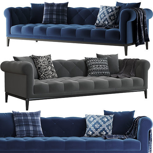 RH  Italia Chesterfield sofa with tufted 3D model