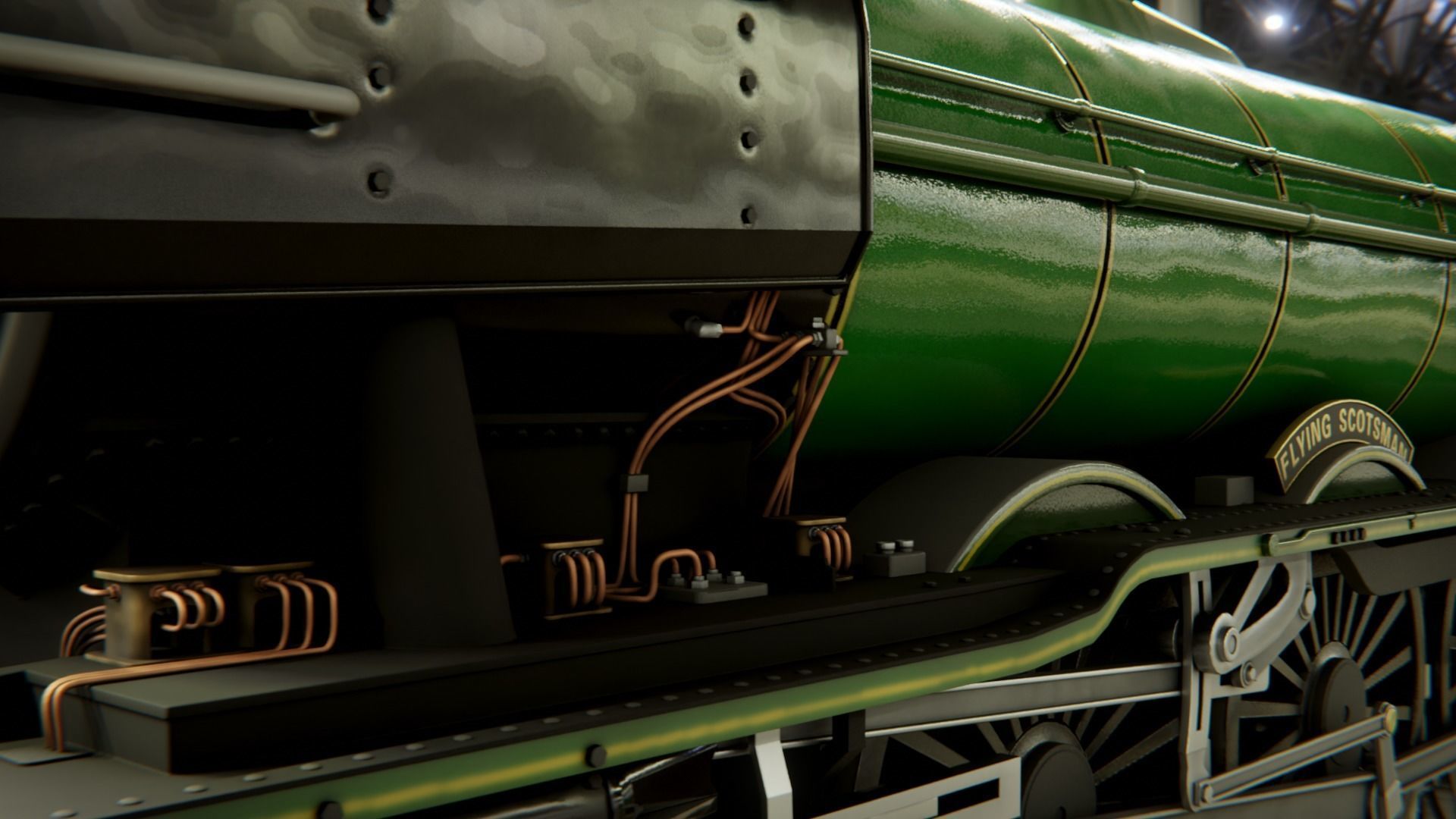 Flying Scotsman steam train 3D model_3