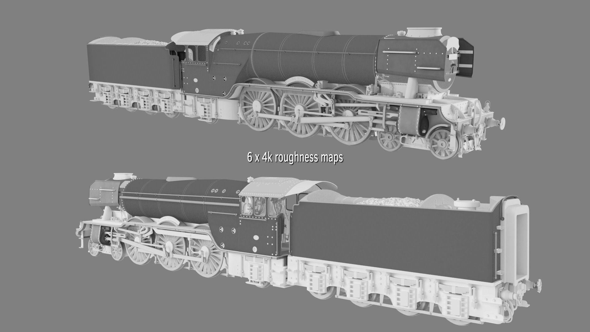 Flying Scotsman steam train 3D model_15