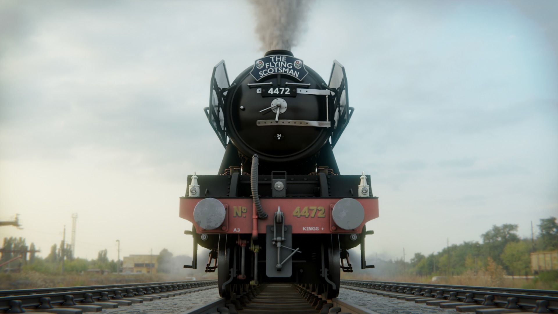 Flying Scotsman steam train 3D model_4