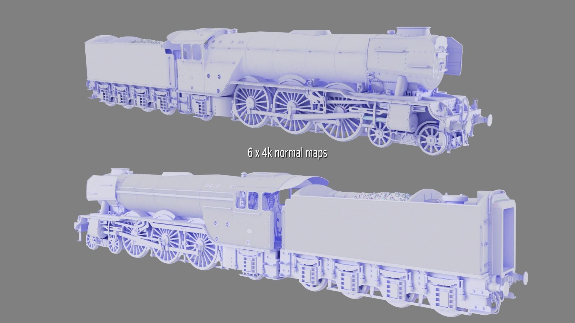 Flying Scotsman steam train 3D model_16