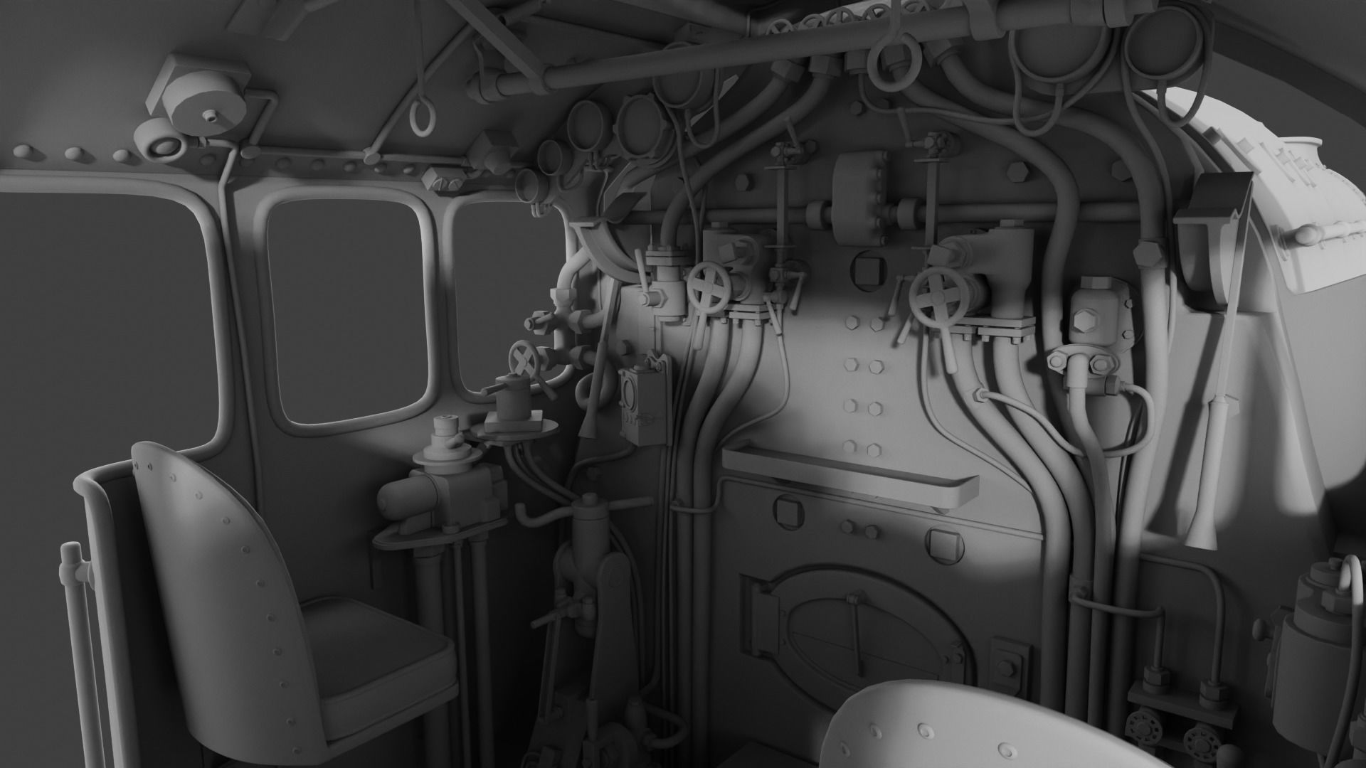 Flying Scotsman steam train 3D model_5