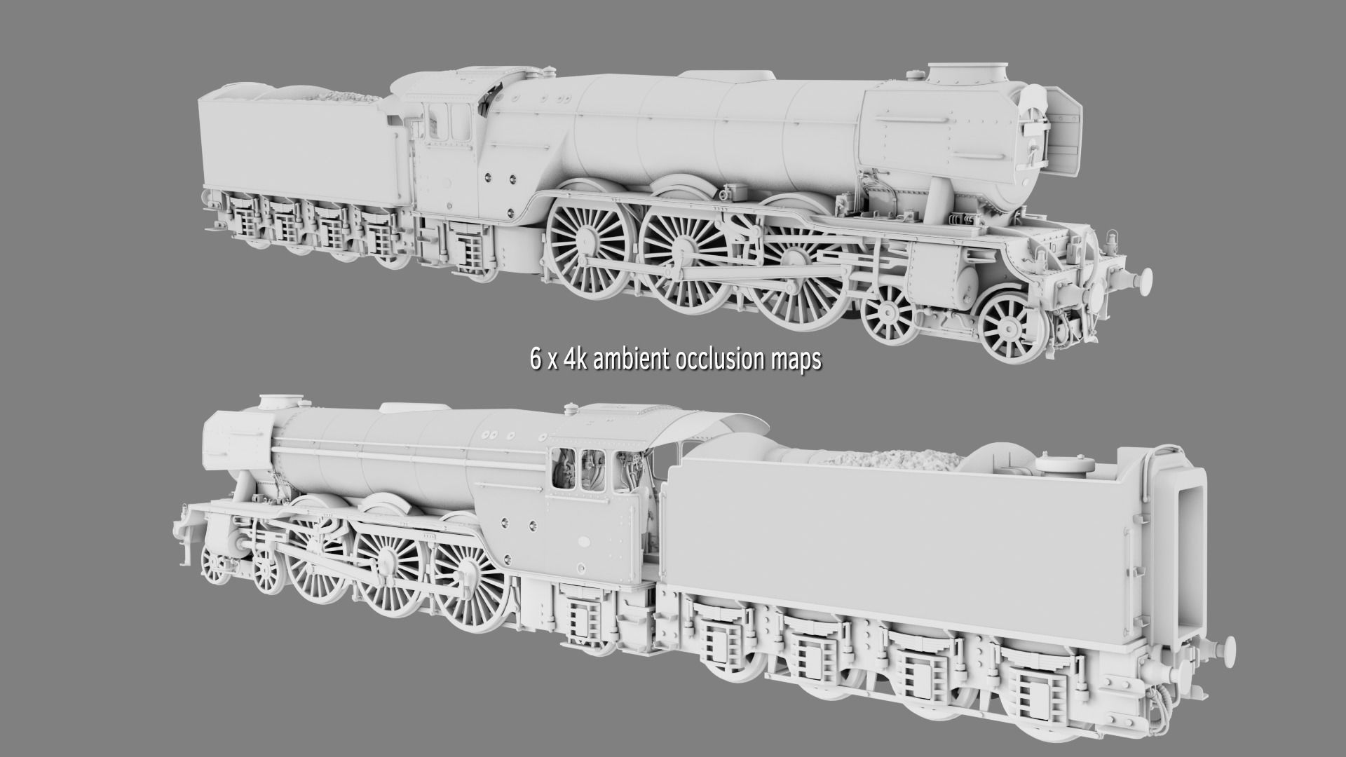 Flying Scotsman steam train 3D model_13
