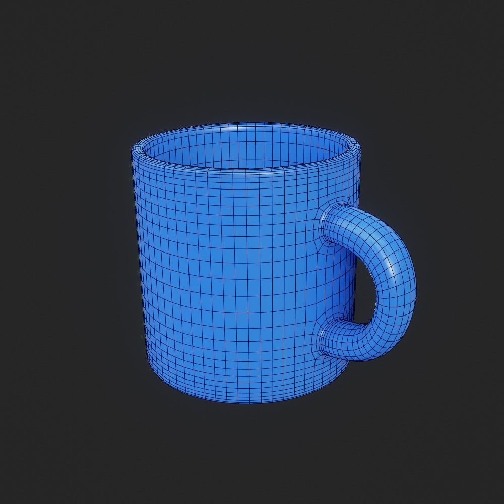 Cup HIGH-POLY coffee mug Low-poly 3D model_1